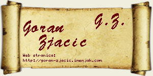 Goran Zjačić vizit kartica